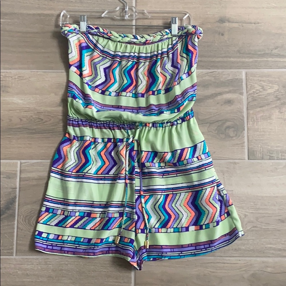 Alice and Trixie silk green romper. NWOT.